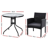 Outdoor Furniture  Bistro Chairs Patio Dining Chair Wicker Garden Cushion Set