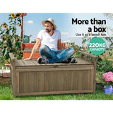 Outdoor Storage Box Wooden Garden Bench Chest Toy Tool Sheds Furniture 220L