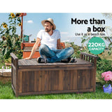 Outdoor Storage Box Wooden Garden Bench Chest Toy Tool Sheds Furniture 160L