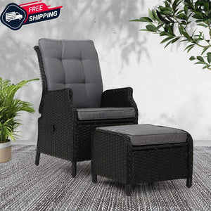 Gardeon Recliner Chair Sun lounge Setting Outdoor Furniture Patio Wicker Sofa