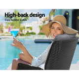 Recliner Chairs Sun lounge Outdoor Setting Patio Furniture Wicker Sofa 2pcs