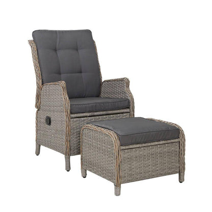 Gardeon Recliner Chair Sun lounge Outdoor Setting Patio Furniture Wicker Sofa