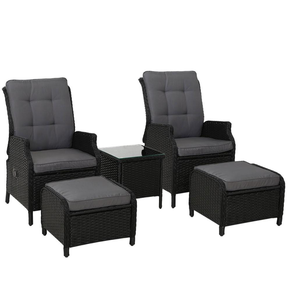 Recliner Chairs Sun lounge Setting Outdoor Furniture Patio Garden Wicker
