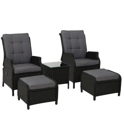 Recliner Chairs Sun lounge Setting Outdoor Furniture Patio Garden Wicker