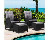 Recliner Chairs Sun lounge Setting Outdoor Furniture Patio Garden Wicker