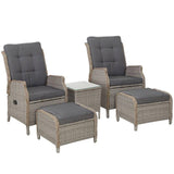 Recliner Chairs Sun lounge Outdoor Furniture Setting Patio