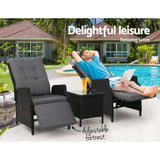 Recliner Chairs Sun lounge Setting Outdoor Furniture Patio Wicker Sofa