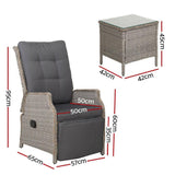 Recliner Chairs Outdoor Furniture Sun lounge Setting Patio Wicker Sofa