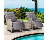 Recliner Chairs Outdoor Furniture Sun lounge Setting Patio Wicker Sofa