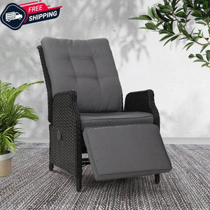 Gardeon Recliner Chair Sun lounge Setting Outdoor Furniture Patio Wicker Sofa