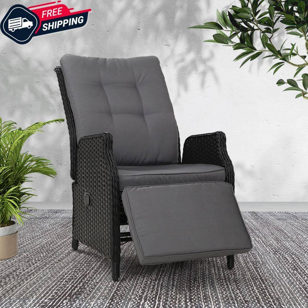 Gardeon Recliner Chair Sun lounge Setting Outdoor Furniture Patio Wicker Sofa