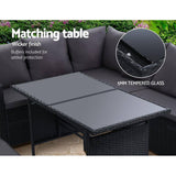 Outdoor Furniture Dining Table Setting Sofa Set Lounge Wicker 8 Seater Black