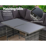 Outdoor Furniture Dining Table Setting Sofa Set Lounge Wicker 8 Seater Mixed Grey