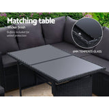 Outdoor Furniture Dining Table Set Sofa Set Lounge Wicker 9 Seater Black