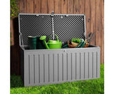 Outdoor Storage Box Container Garden Toy Indoor Tool Chest Sheds 270L Dark Grey