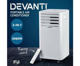 Devanti Portable Air Conditioner Cooling Mobile Fan Cooler Dehumidifier White 2000W