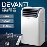 Devanti Portable Air Conditioner Cooling  Fan  Dehumidifier Window Kit White 3300W