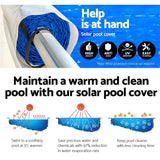 Aquabuddy Swimming Pool Cover with Roller Wheel Solar Blanket Adjustable 10 X 4m