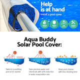 Aquabuddy Solar Swimming Pool Cover Roller Combo Blanket Bubble Heater 10.5x4.2m