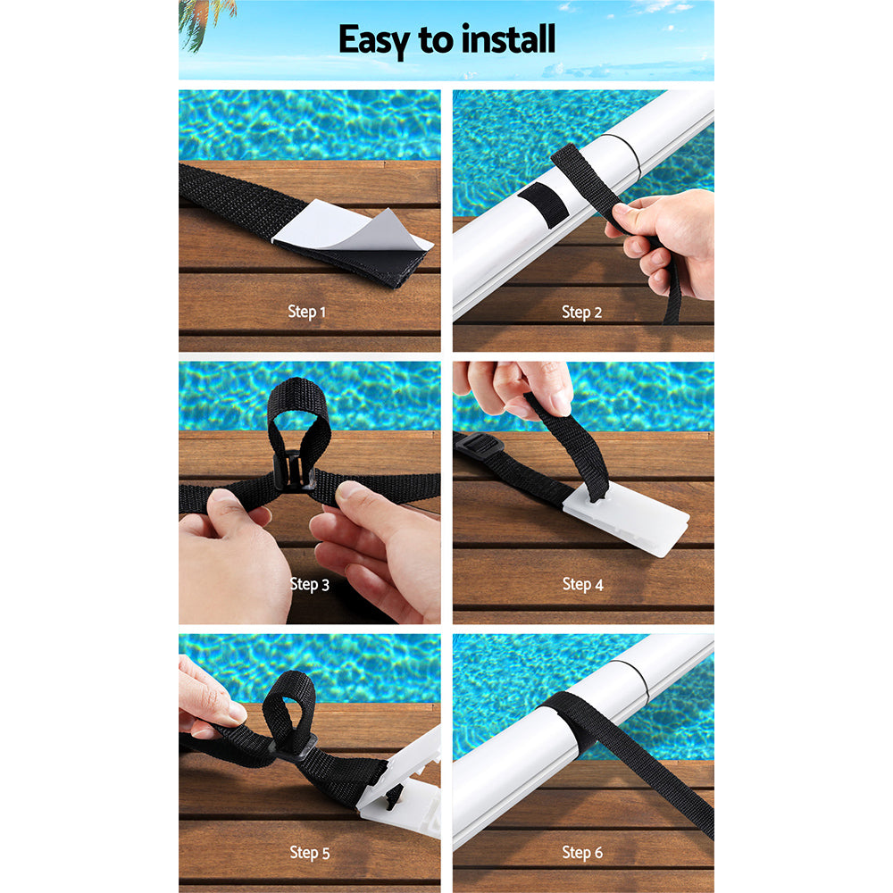 Aqua buddy Pool Cover Roller Attachment Straps Kit 8PCS for Swimming Solar Pool