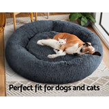 i.Pet Pet Bed Dog Cat 110cm Calming Extra Large Soft Plush Dark Grey