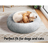 Pet Bed Dog Cat Calming Bed Small 60cm Light Grey Sleeping Comfy Cave Washable
