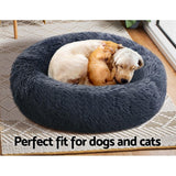 Pet Bed Dog Cat Calming Bed Medium 75cm Dark Grey Sleeping Comfy Cave Washable