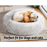 Pet Bed Dog Cat Calming Bed Medium 75cm White Sleeping Comfy Cave Washable