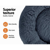 Pet Bed Dog Cat Calming Bed Large 90cm Dark Grey Sleeping Comfy Cave Washable