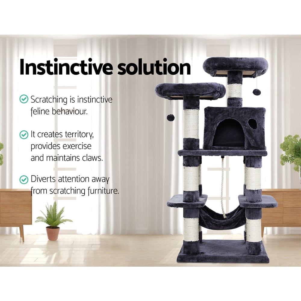 Cat Tree 145 Trees Scratching Post Scratcher Tower Condo House Furniture Wood