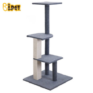 Cat Tree 124cm Trees Scratching Post Scratcher Tower Condo House Furniture Wood Steps