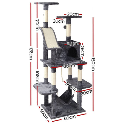 Cat Tree 171cm Trees Scratching Post Scratcher Tower Condo House Furniture Wood