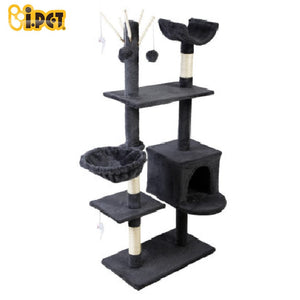 Cat Tree 140cm Trees Scratching Post Scratcher Tower Condo House Furniture Wood
