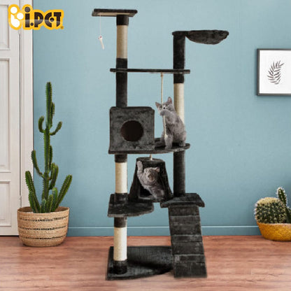 Cat Tree 193cm Trees Scratching Post Scratcher Tower Condo House Furniture Wood