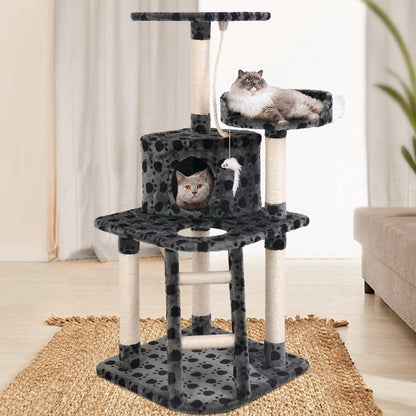 i.Pet Cat Tree Trees Scratching Post Scratcher Tower Condo House Furniture Wood Grey