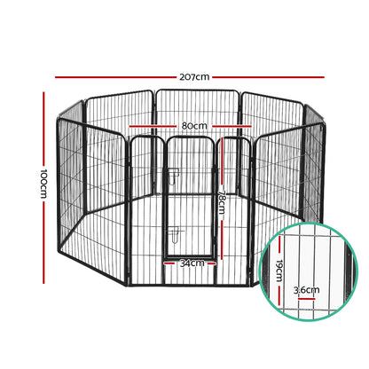 i.Pet 40" Pet Dog Playpen Kennel Puppy Enclosure Fence Cage Play Pen 8 Panel