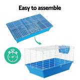 Rabbit Cage Hutch Cages Indoor Hamster Enclosure Carrier Bunny Blue