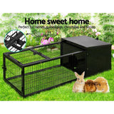 i.Pet Rabbit Cage Hutch Cages Indoor Outdoor Hamster Enclosure Pet Metal Carrier 122CM Length