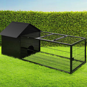 Rabbit Cage Hutch Cages Indoor Outdoor Hamster Enclosure Pet Metal Carrier 162CM Length