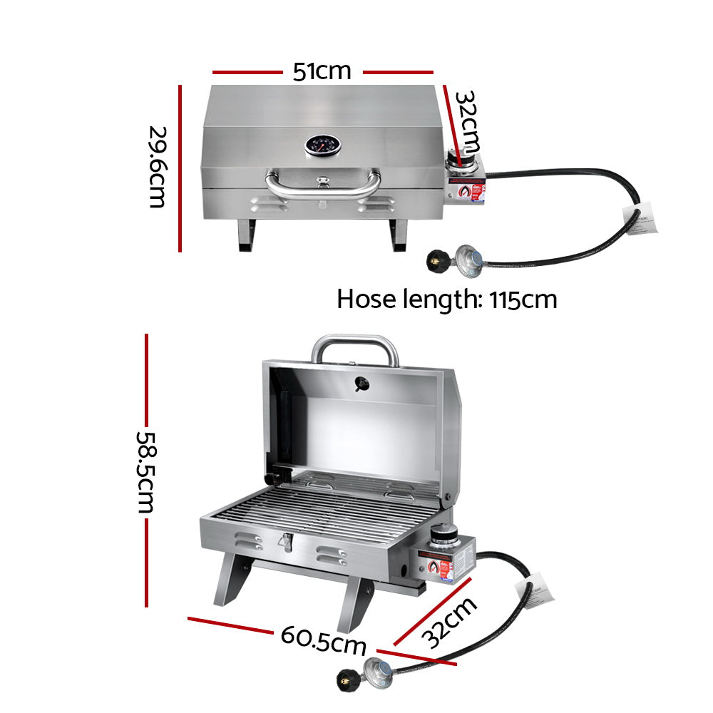 Portable Gas BBQ Grill Heater-Single 12,000 BTU Burner