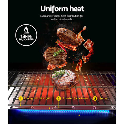 Portable Gas BBQ Grill Heater-Single 12,000 BTU Burner