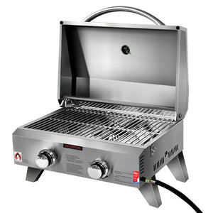 Portable 2 Burner Gas BBQ 52cm x 33cm