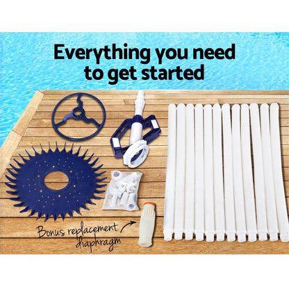 Aqua Buddy Pool Cleaner Automatic Vacuum Floor Climb Suction Swimming Hose 10M