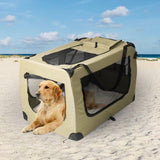 Pet Travel Carrier Kennel Folding Soft Sided Dog Crate For Car Cage Large L