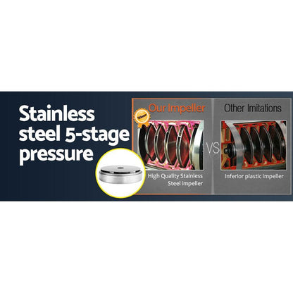 Giantz Multi Stage Water Pump Pressure Rain Tank Garden Irrigation 2000W Black Controller
