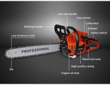Petrol Chainsaw Commercial E-Start 20 Bar Tree Pruning Chain Saw Top Handle 52CC