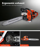 Petrol Chainsaw Commercial E-Start 20 Bar Tree Pruning Chain Saw Top Handle 52CC