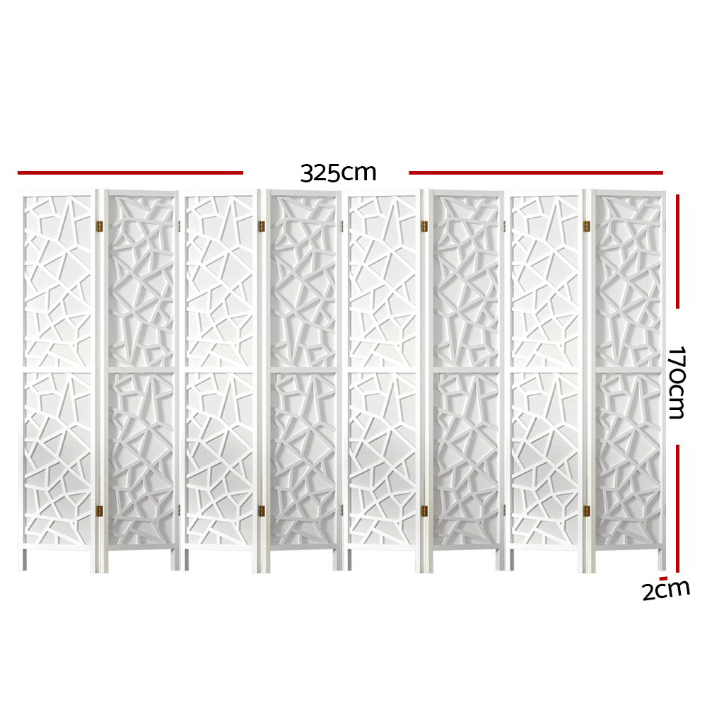Artiss Clover Room Divider Screen Privacy Wood Dividers Stand 8 Panel White