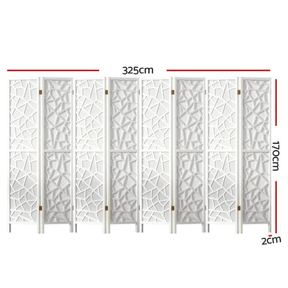 Artiss Clover Room Divider Screen Privacy Wood Dividers Stand 8 Panel White