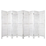 Room Divider Screen 8 Panel Privacy Wood Dividers Stand Bed Timber White